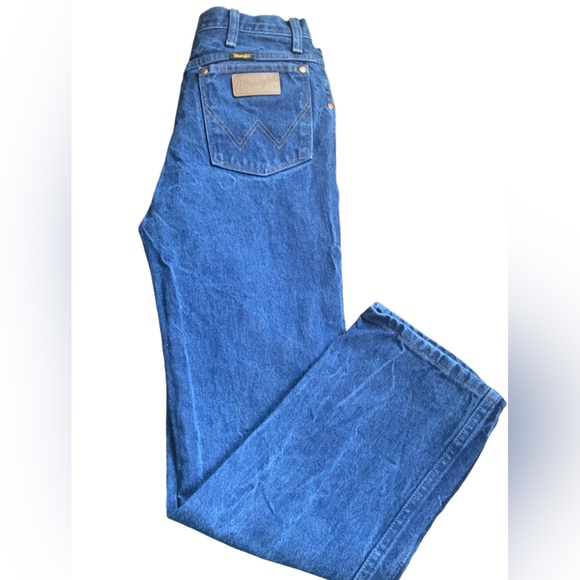WRANGLERS Mens 936DEN Straight Leg Slim Fit Rough Blue Jeans 31 X 30 EUC - Picture 3 of 12